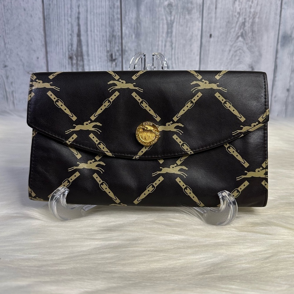 LONGCHAMP vintage passport wallet in brown